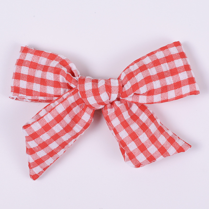 Kreative Bb Clip Kopfbedeckung Plaid Schleife Baby Kinder Haarnadel display picture 1