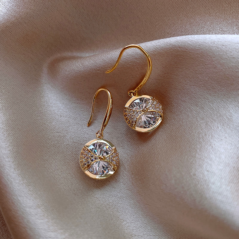 Chic Look with Round Large Diamond Earrings