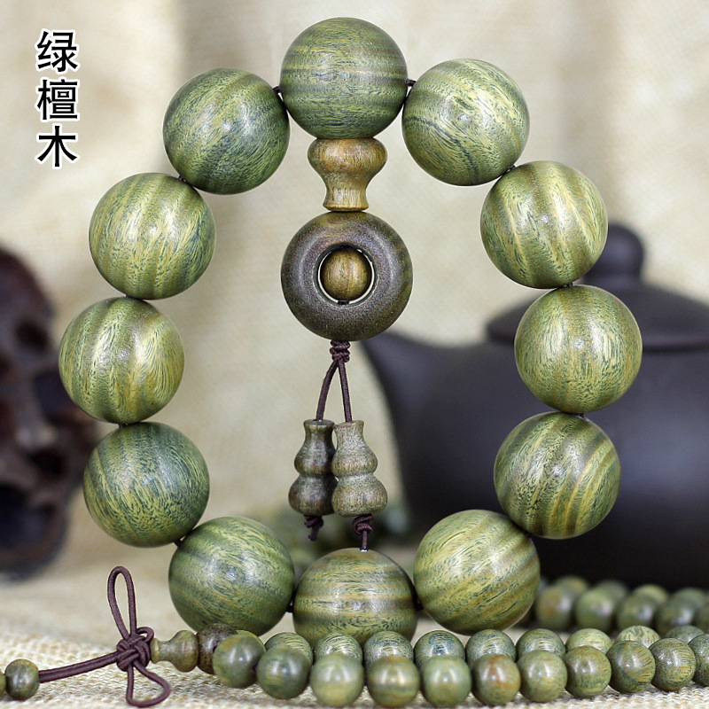 Long-term supply America Green Tan Beads Hand string Green sandalwood bracelets 20~06mm Ebony bracelet beads With scent