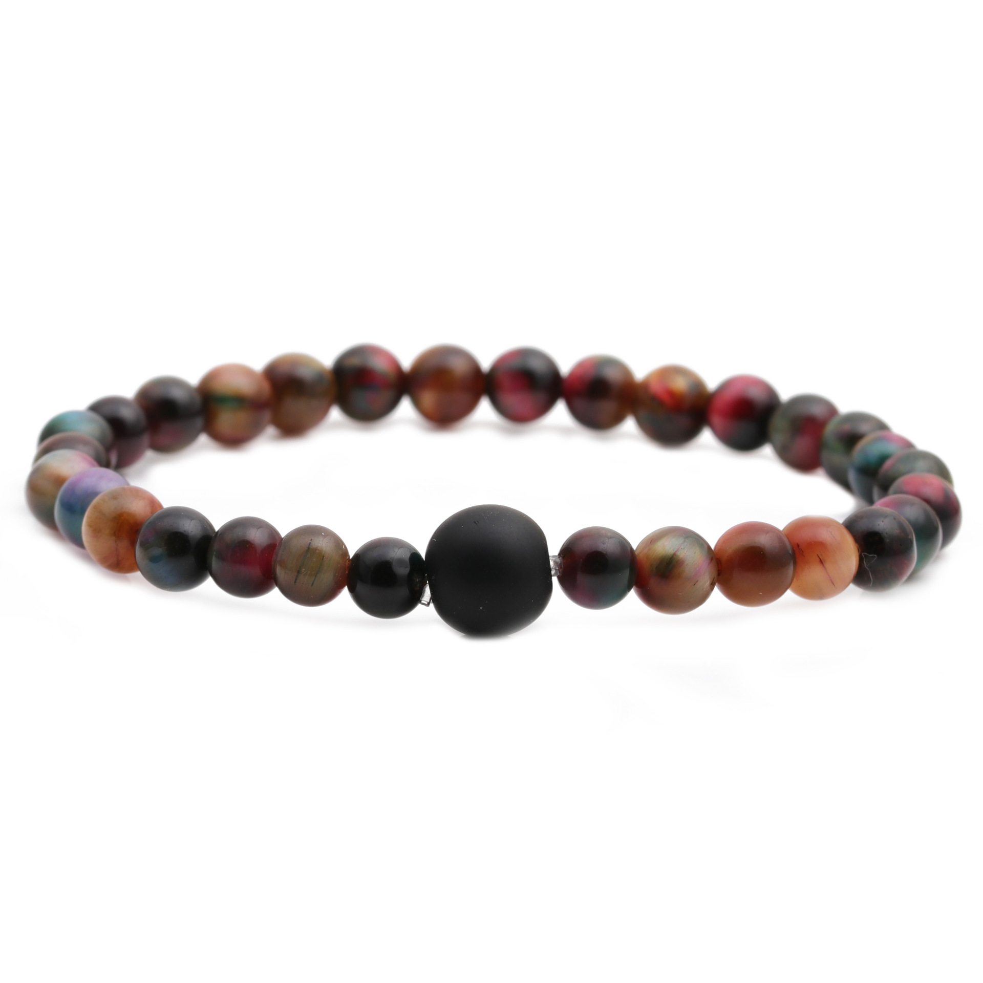 New Peacock Tiger Eye Stone Bright Stone Bracelet display picture 2