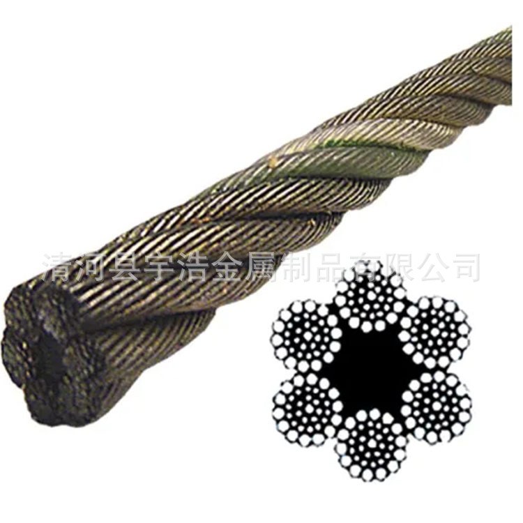 塔吊钢丝绳6*37料斗专用钢丝绳直径11,12.5,14,15,16,18,19,20,24