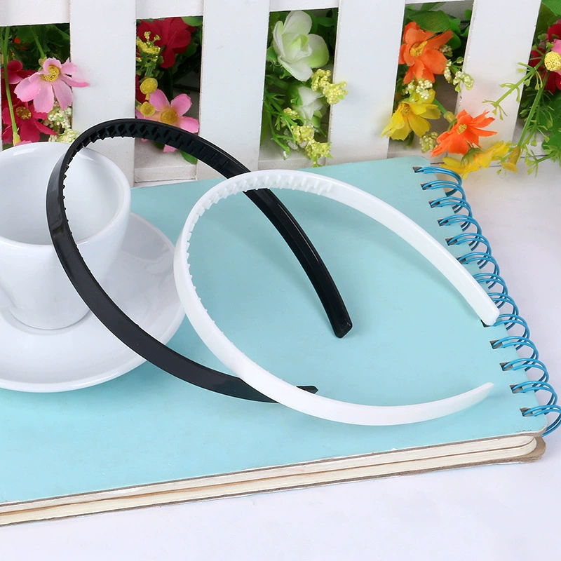 Пластиковые аксессуары для повязок на голову в корейском стиле, без рисунка, ширина 1 см, внутренние зубцы, внешняя плоская поверхность, материал АБС, оптовая продажа повязок с зубцами.