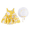 Summer cute dress with sleeves with bow sleevless, Korean style, children's clothing, floral print