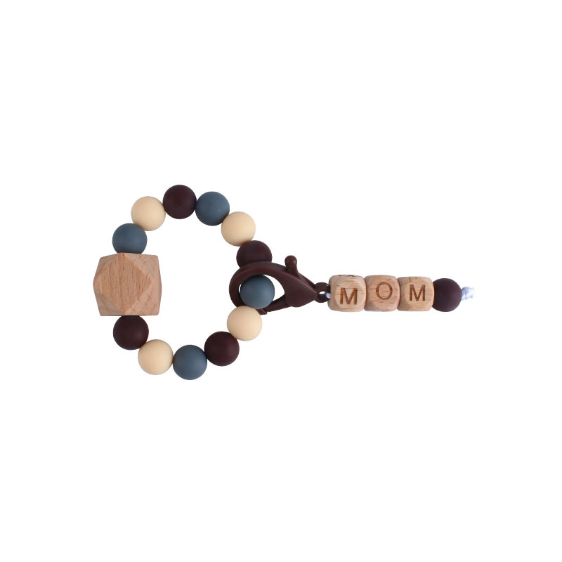 Nueva DIY creativo mamá langosta hebilla colgante de haya octogonal pulsera mordedor traje infantil silicona teether palo