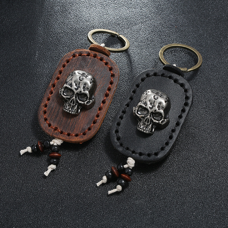 Punk Hand-stitched Retro Keychain Skull Keychain display picture 1