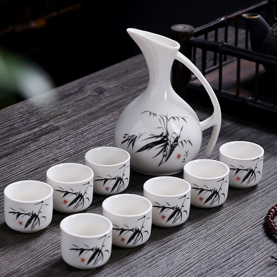 创意中式陶瓷酒具套装白酒小杯中式黄酒分酒器半斤装可定制logo