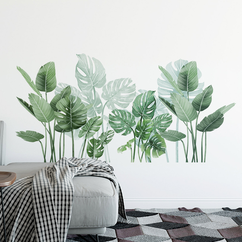 Neue Große Grüne Schildkröte Blatt Baseboard Wandaufkleber Home Decoration Selbstklebende Malerei display picture 3