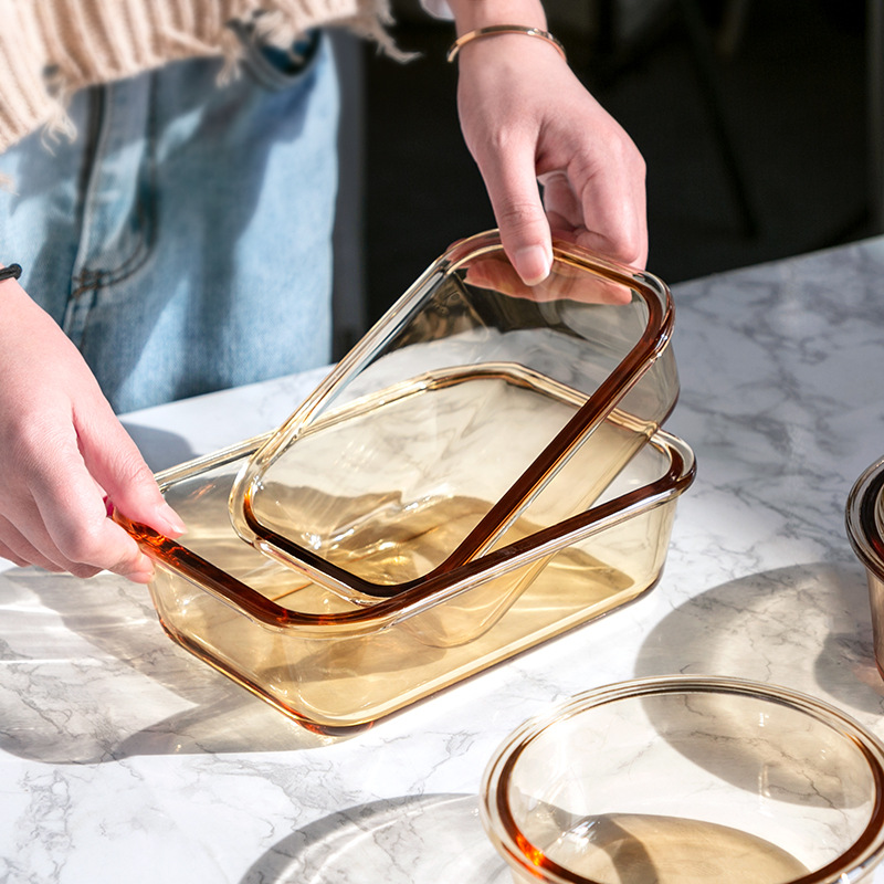 Heat-resistant glass lunch box, crisper...