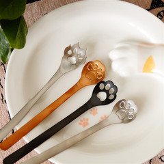 Japanese-style cat lovers' soft, adorable, and heartwarming cat-paw coffee spoon—perfect for desserts, cakes, and animal-themed strainers!