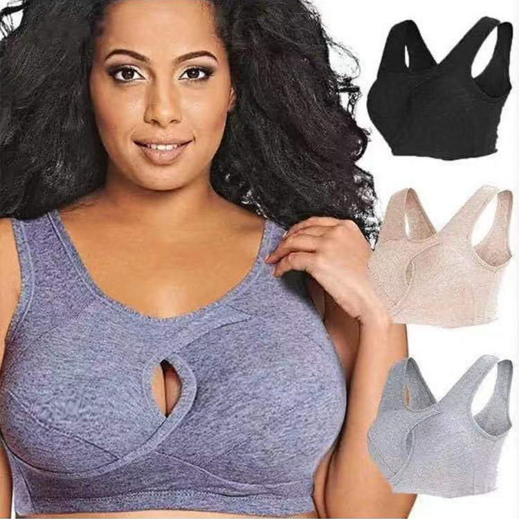 6XL Euro size cotton sports bra women pl...