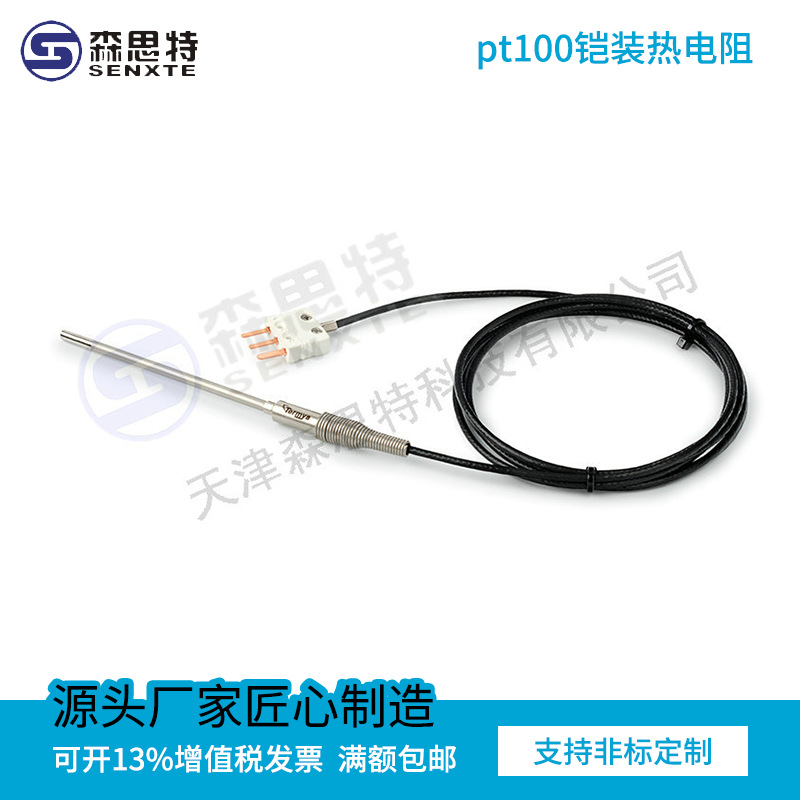 pt100铠装热电阻金属探头三线制厂家直销