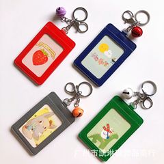 Multi-card slot PU leather cartoon bus card holder portable keychain female student ID card holder bank protective cover