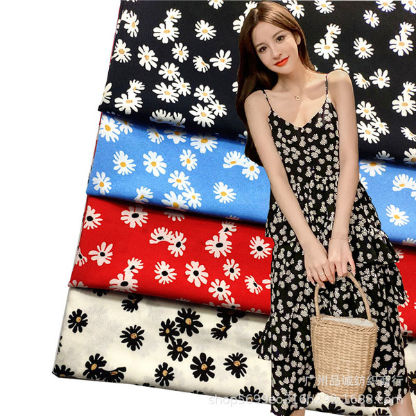 Little daisy chiffon printing 100d on all sides of small…
