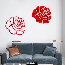 亚克力墙贴客厅玫瑰花装饰墙贴 浪漫房间装饰贴 KTV餐厅包厢贴