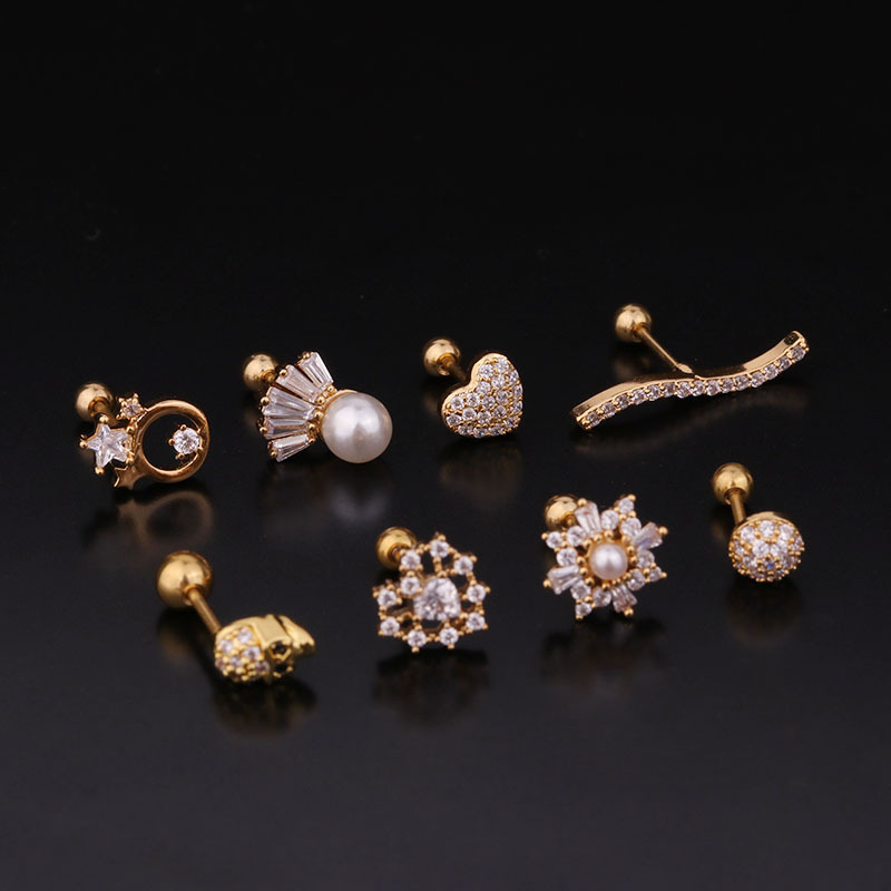 New Fashion Stainless Steel Threaded Earrings display picture 11