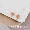 Design purple fresh ear clips, earrings, silver 925 sample, trend of season, flowered, no pierced ears