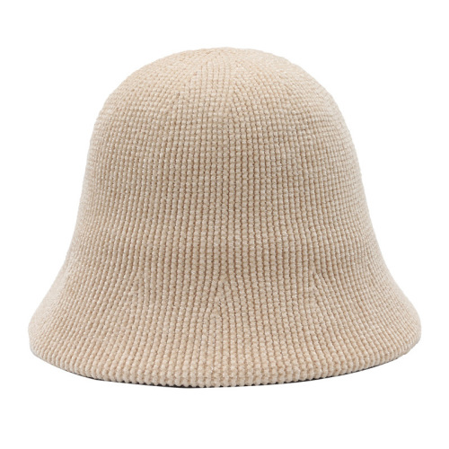 Autumn and winter warm hat women's chenille fisherman hat Korean version versatile casual knitted bucket hat Japanese simple basin hat