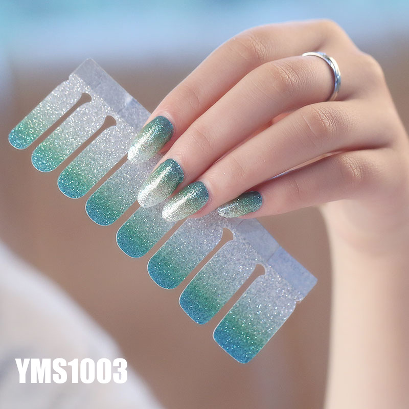 Glitter Solid Color Nail Stickers Full Nail Polish Stickers Gradient Color Nail stickers