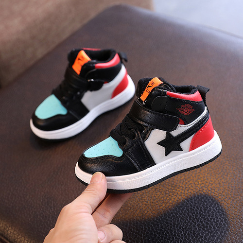 Generation of winter second-cotton children's shoes, girls' warm sneakers, dad's shoes, trendy children's sneakers, small and medium-sized sneakers