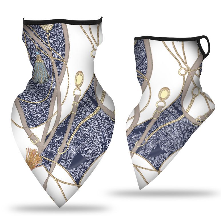 Oído-colgando triángulo bufanda hielo malla de seda máscara transpirable cuello cubierta al aire libre equitación pesca a prueba de viento protector solar cara toalla bufanda