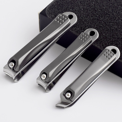 Nail scissors gift nail clippers stainless steel nail clippers curved mouth large gun black nail clippers can be marked
