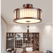 創意中式木藝吊燈 中國風照明燈飾LED燈具半吸吊餐廳燈書房臥室燈
