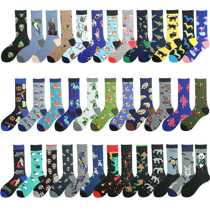 Men's Cartoon Style Animal Cotton Ankle Socks A Pair display picture 3
