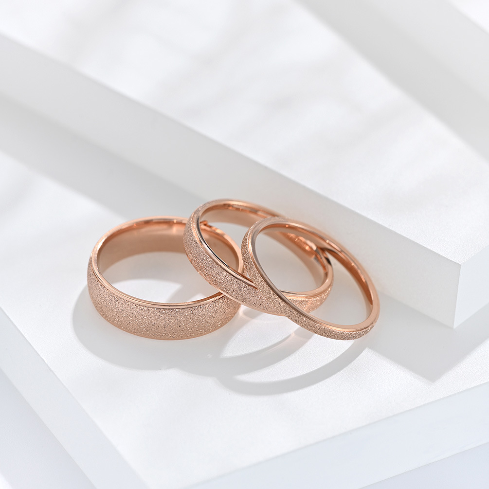 Round Pattern Simple Style Round Titanium Steel Rings Polishing Stainless Steel Rings