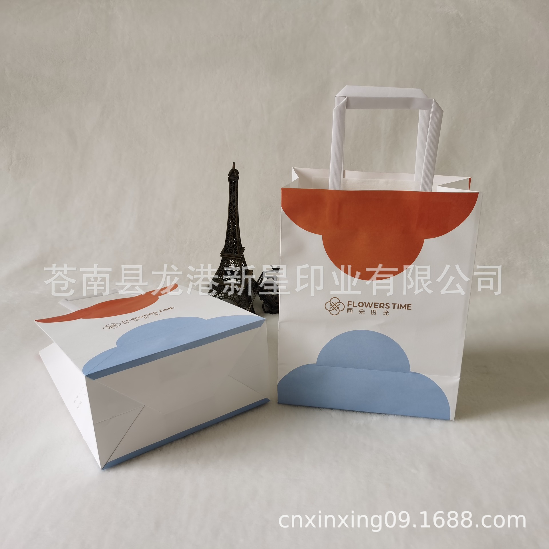 外卖白牛皮纸袋手提袋定做 礼品袋加厚打包袋折角扁提绳手拎袋