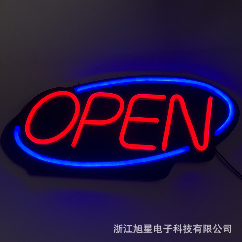 跨境电商货源 LED OPEN BUSINESS SIGN椭圆造型霓虹灯装饰牌