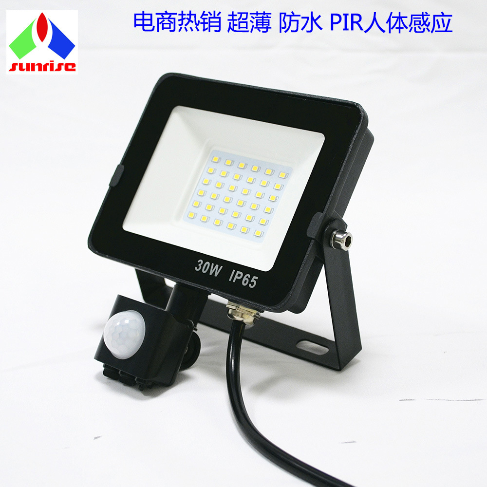 工厂直销超薄LED人体感应投光灯户外人体感应壁灯庭院灯车库灯|ms
