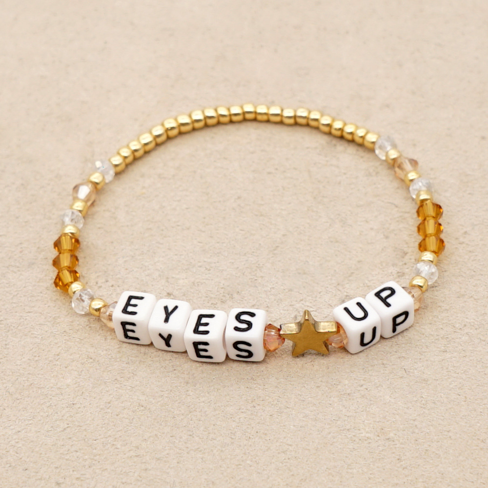 Korea Fashion Crystal Letter Niche Star Jewelry Bracelet For Women Nihaojewelry display picture 4