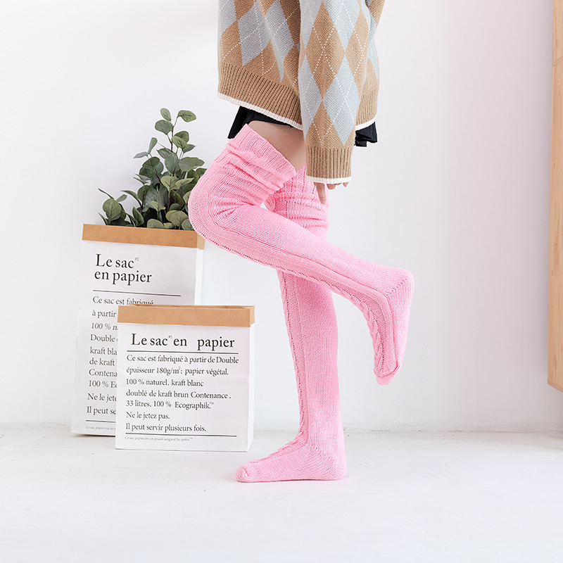 Women's Casual Solid Color Mohair Over The Knee Socks A Pair display picture 2