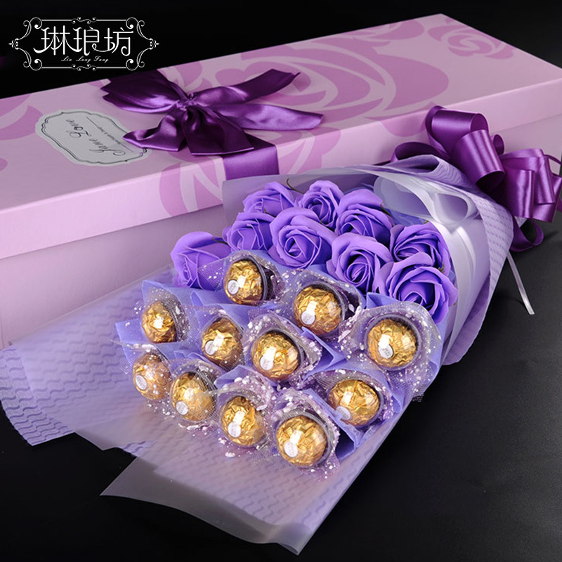 Taza de chocolate 100 ramo de caramelo fresco bandeja de embalaje Taza de plástico acrílico transparente tienda de flores suministros de material