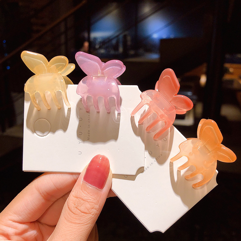 Jelly Color Three-dimensional Butterfly Small Grip Clip Korean Simple Retro Clip Hair Catch Side Clip Hair Accessories Wholesale Nihaojewelry display picture 10