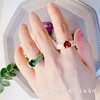 Gemstone ring, design diamond resin heart shaped, trend of season