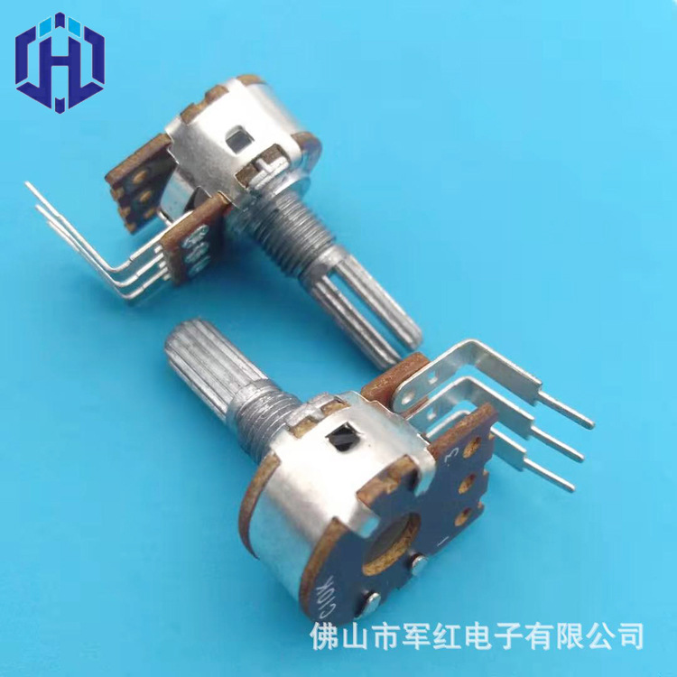 wh148型单联弯脚假双联 电位器  碳膜旋转音量电位器b50k b100k