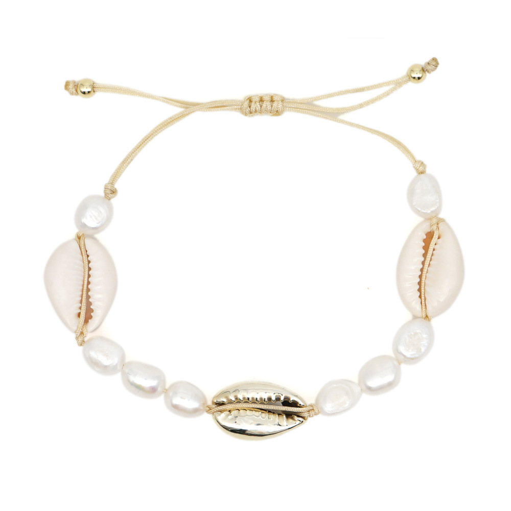 Bohemian Multilayered Natural Freshwater Pearl Shell Bracelet display picture 2