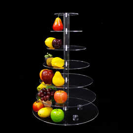 糕点水果展示架自助餐食品架 多功能架子 圆形方形多层亚克力展架