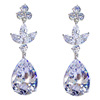 Sophisticated zirconium, universal silver earrings, European style, wholesale