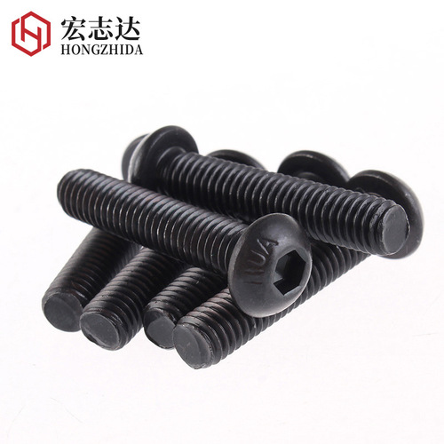 Grade 10.9 black high-strength round head hexagonal screw Yuan cup mushroom head hexagonal bolt M2.5M3M4M6