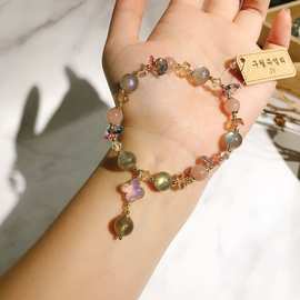 灰月光石手链马粉奥晶手串女饰品源头厂家原创彩宝水晶批发可个性