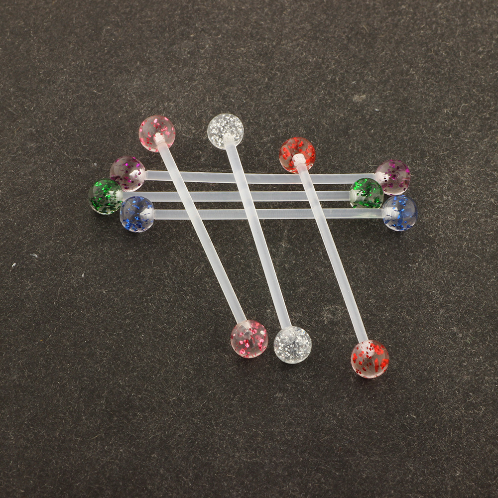Soft Rod Earrings Industrial Barbell Straight Bar Double Ear Piercing Earrings Trendy Fashion detail image 9