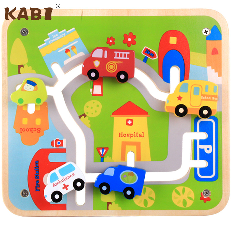 Juguetes de madera de tráfico urbano bloques de construcción de automóviles ferroviarios educativos para niños pequeños juguetes de tren de coches 1-3-5 años de edad