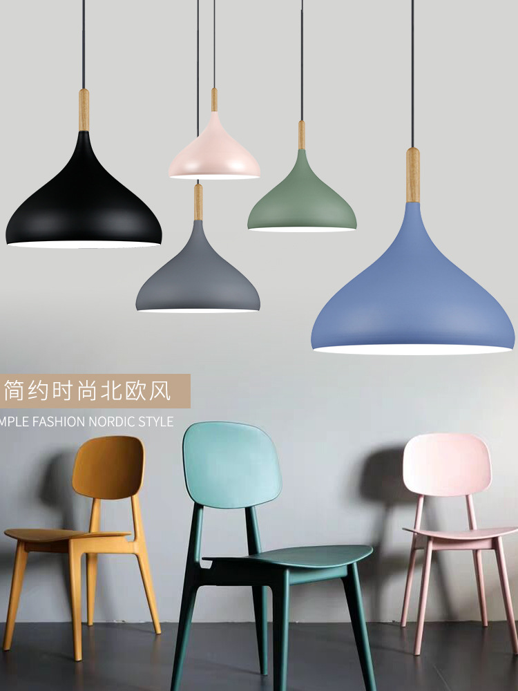 北欧马卡龙吊灯餐厅灯现代简约创意理发店个性吧台单头店铺吊灯罩|ms