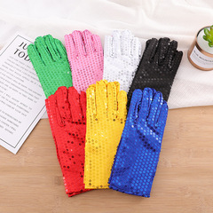 Factory direct sales adult glittering sequined gloves for men and women performing adult dance stage sequined gloves wholesale