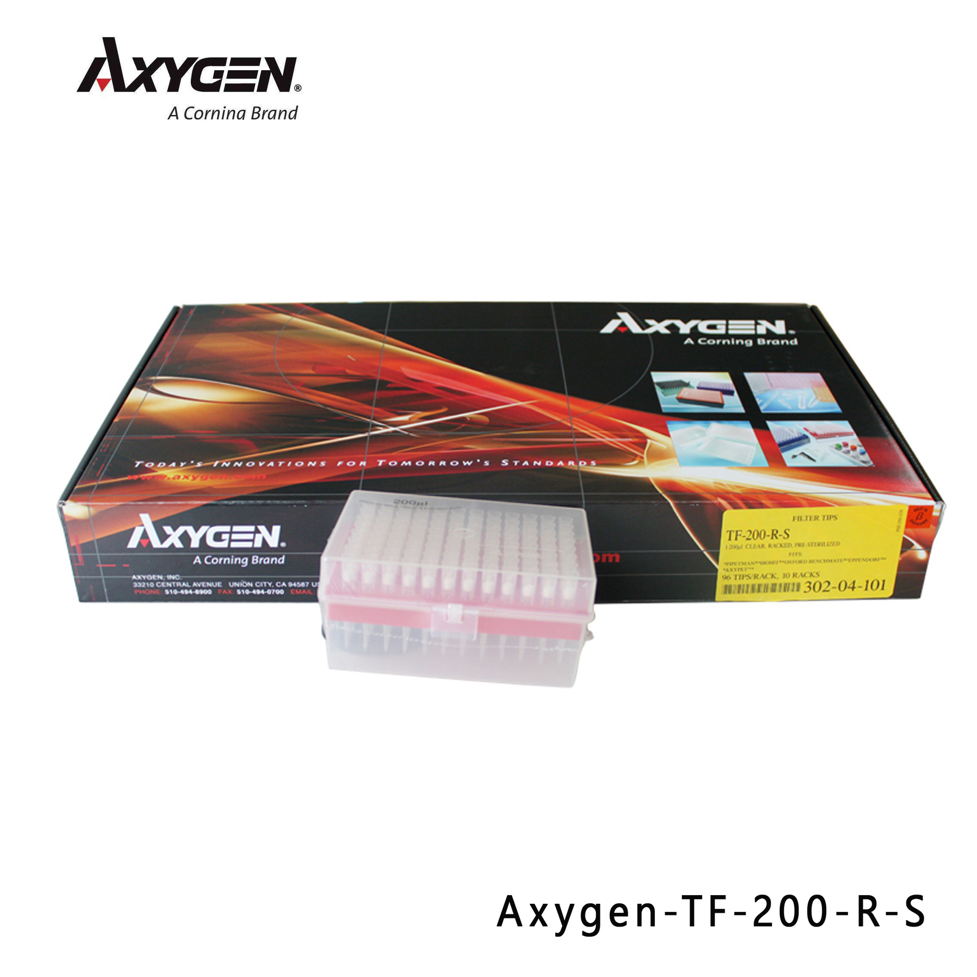 爱思进Axygen TF200RS 200ul带滤芯**盒装黄吸头，96支/盒阿里巴巴