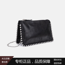 Z家 新品 女士包串珠饰黑色小方包隔层钱包时尚链条单肩斜挎包