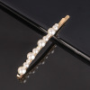 Woven hair accessory handmade, hairgrip from pearl with bow, hairpins, Korean style, internet celebrity, simple and elegant design