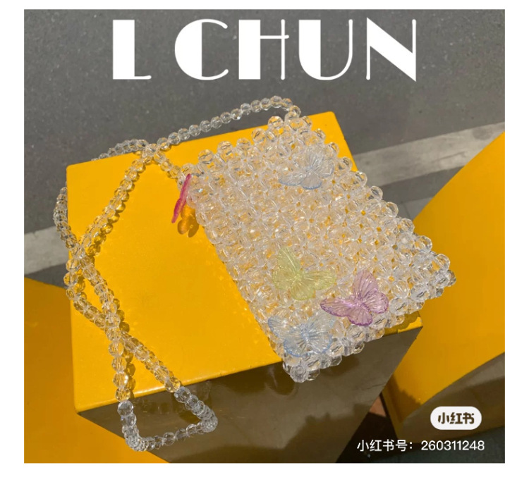 ins透明蝴蝶地摊货源吊孔大小号 厂家直销亚克力夏天色搭配包包珠详情图7